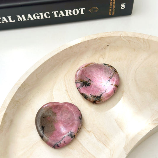 Rhodonite Heart Worry Stone - 4cm