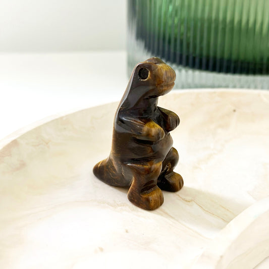 Tiger's Eye Tyrannosaurus Dinosaur Carving