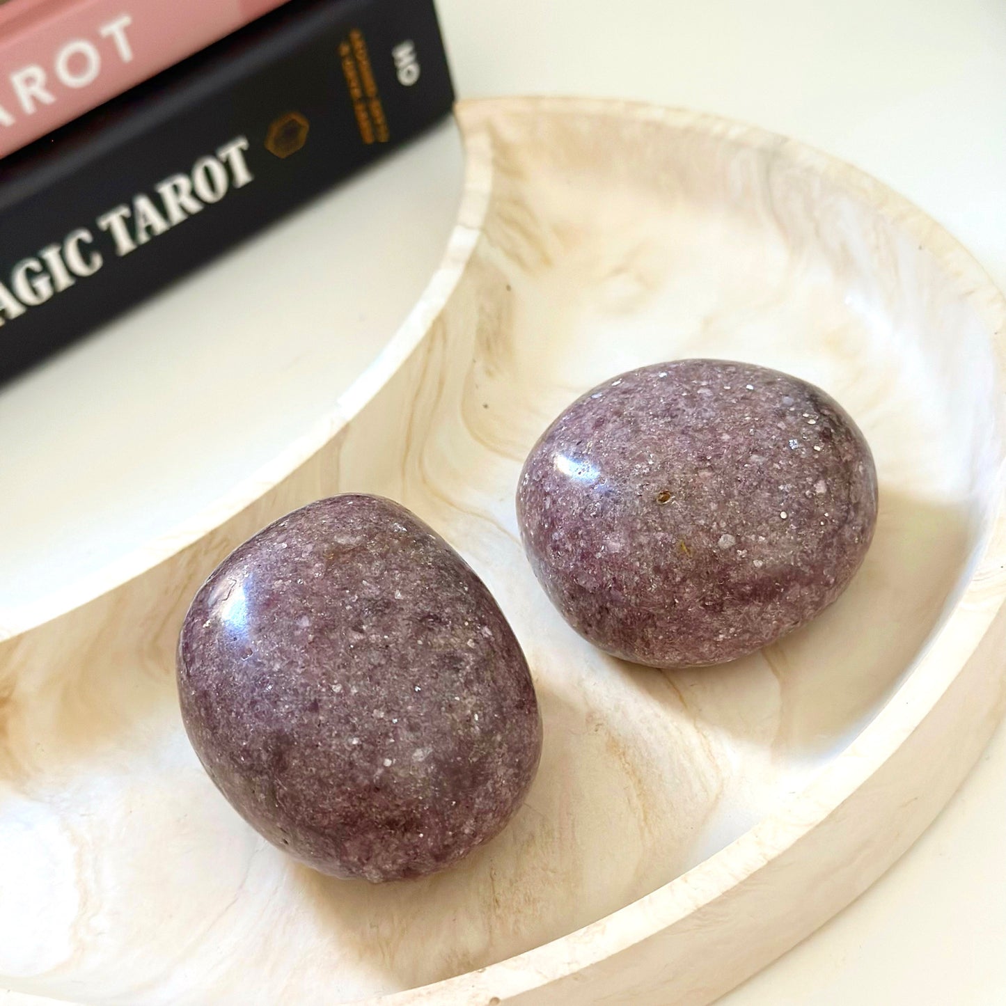 Lepidolite Palm Stone - Dark