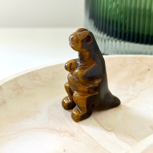 Tiger's Eye Tyrannosaurus Dinosaur Carving
