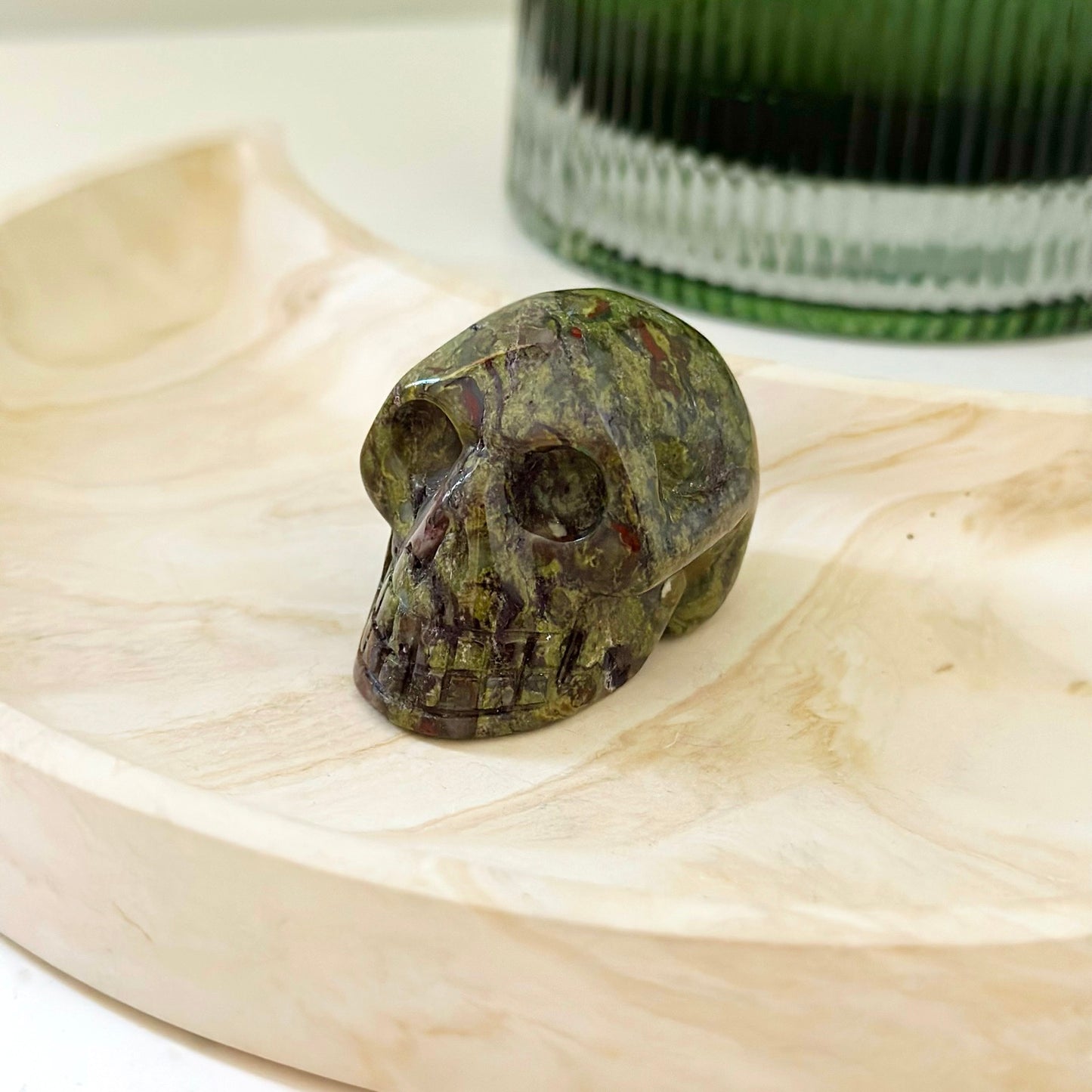Blood Stone Jasper Skull